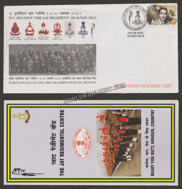 2013 INDIA THE JAT REGIMENT XVI REUNION APS COVER (19.11.2013)