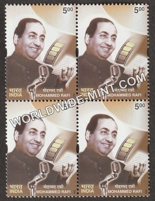 2003 Golden Voice of Yesteryears-Mohammed Rafi Block of 4 MNH