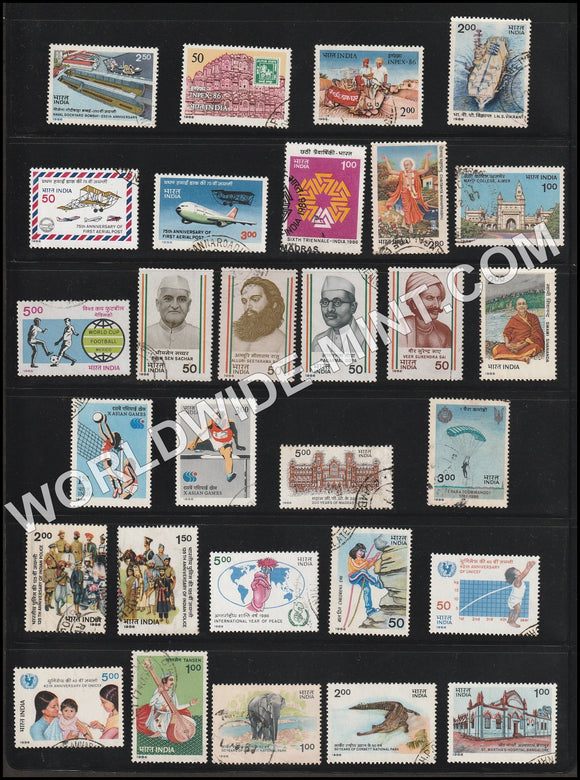 1986 INDIA Complete Year Pack Used