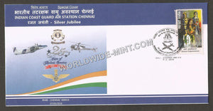 2016 Indian Coast Guard Air Station Chennai - Silver Jubilee Special Cover #TNB198