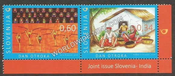 2014 Slovenia India Joint issue Setenant Pair