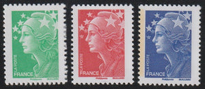 France 2008 Marianne and Europe Set of 3 stamps  #FR-1