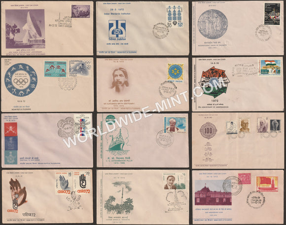 1972 Complete Year Pack FDC