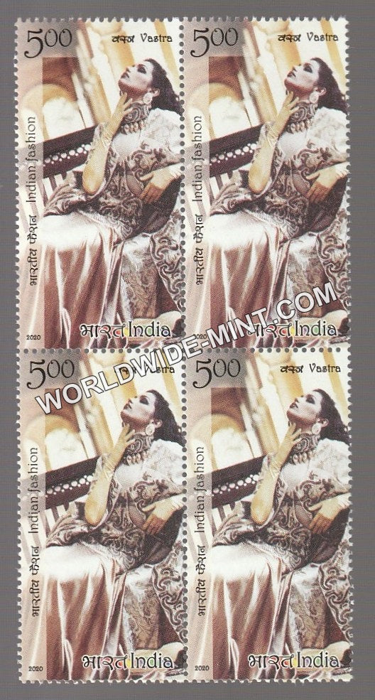 2020 Indian Fasion-Designer's Creation Series 4-Vastra Single Stamp Block of 4 MNH