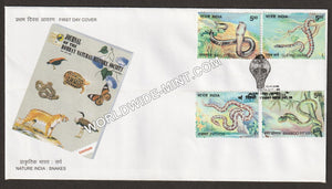2003 Nature India-Snakes-4V FDC