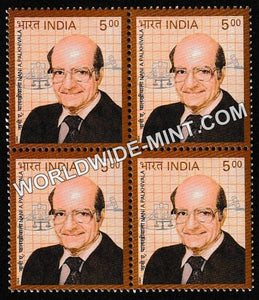 2004 Nani A Palkhivala Block of 4 MNH