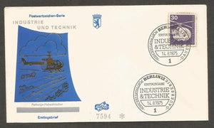 1975 Germany Rescue helicopter FDC #FC206