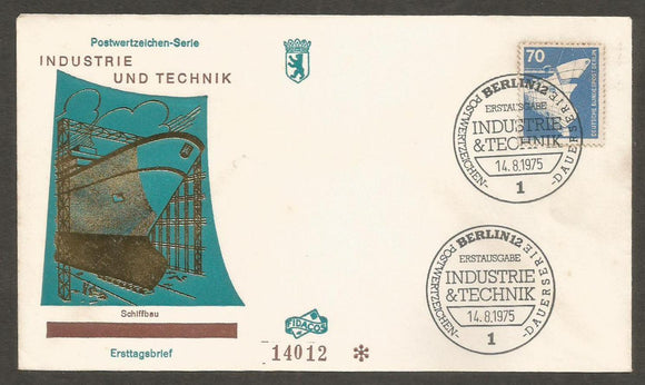 1975 Germany Industries & Technology ship Building FDC #FC207