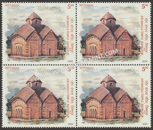 2020 India Terracotta Temples - Jor Bangla Temple, Bishnupur Block of 4 MNH