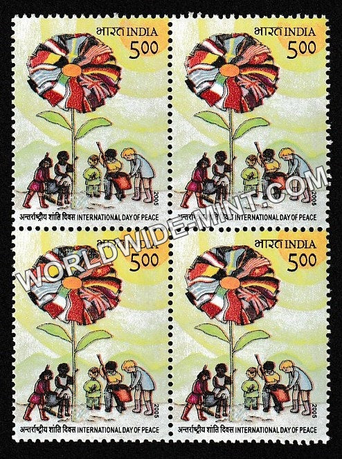 2005 International Day of Peace Block of 4 MNH