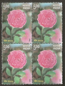 2007 Fragrance of Roses - Bhim Block of 4 MNH