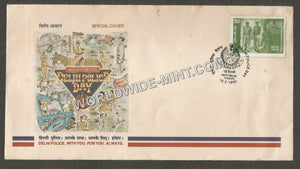 1990 Delhi Police Day Special Cover #DL224