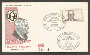 1975 Germany Hans Böckler German Politician FDC #FC226