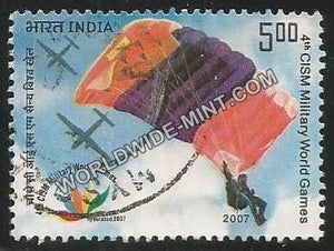 2007 4th CISM Military World Games-Parachutist Used Stamp