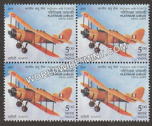 2007 Indian Air Force Platinum Jubliee-Westland Wapiti Biplane Block of 4 MNH