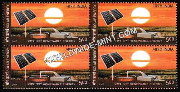 2007 Renewable Energy-Solar Energy Block of 4 MNH