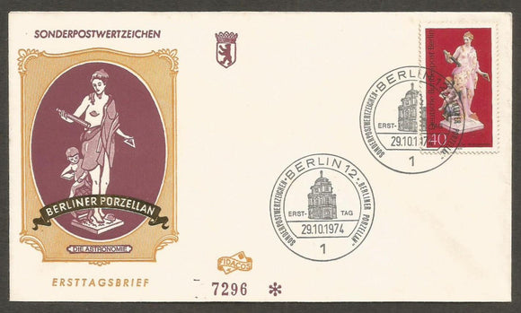 1974 Germany Berlin porcelain FDC #FC236