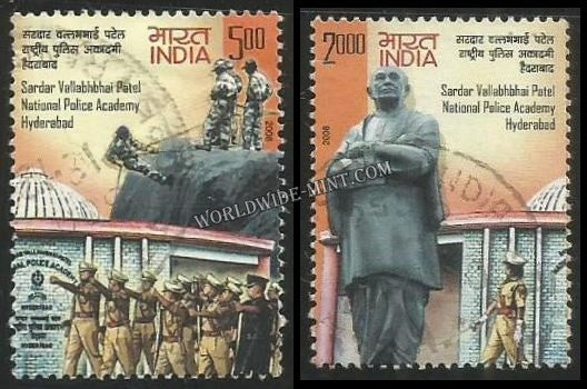 2008 Sardar Vallabhbhai Patel National Police Academy Hyderabad - Set of 2 Used Stamp