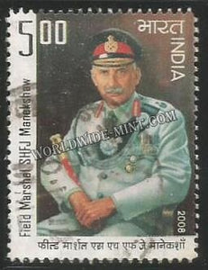 2008 Field Marshal SHFJ Manekshaw Used Stamp