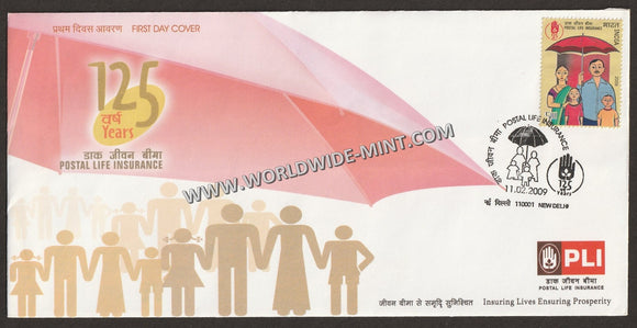 2009 INDIA Postal Life Insurance 125th Anniversary FDC