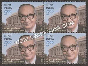 2009 K K Birla Block of 4 MNH