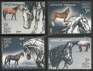 2009 Horses of India - Set of 4 Used Stamp