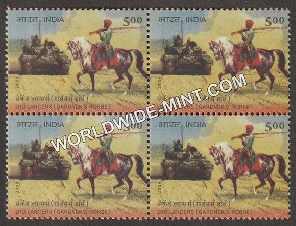 2009 2nd Lancers(Gardner's Horse)  Block of 4 MNH