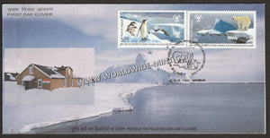 2009 INDIA Preserve the Polar Regions and Glaciers - Set of 2v FDC