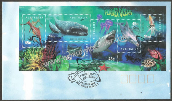 1998 Australia Planet Ocean MS FDC #FA25