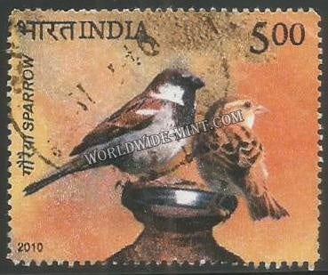 2010 Pigeon & Sparrow - Rock Sparrow Used Stamp