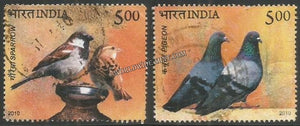 2010 Pigeon & Sparrow - Set of 2 Used Stamp