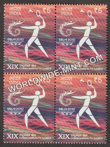 2010 XIX Commonwealth Games-Badminton Block of 4 MNH