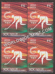 2010 XIX Commonwealth Games-Hockey Block of 4 MNH