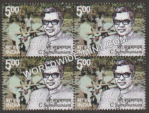 2010 C Subramaniam Block of 4 MNH