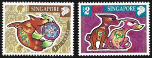 2006 Singapore Zodiac Series - Dog - Set of 2 #SIA26