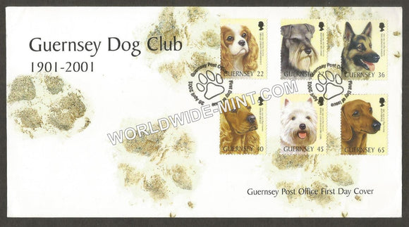 2001 Great Britain Guernsey Dog Club FDC #FA271