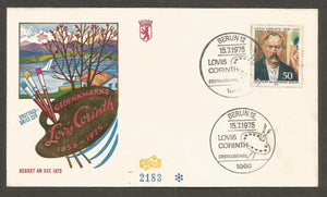 1975 Germany Lovis Corinth German artist FDC #FC274