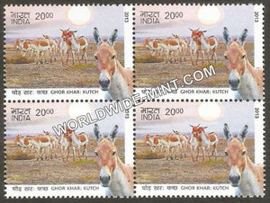 2013 Ghor Kar: Wild Ass of Kutch Block of 4 MNH