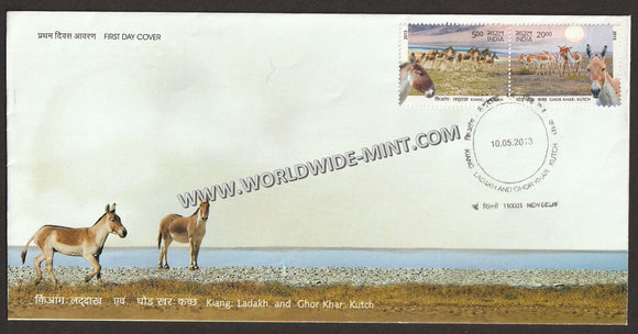 2013 INDIA Wild Ass - 2v FDC