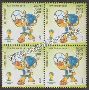 2014 FIFA World Cup-Mascot Block of 4 MNH