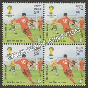 2014 FIFA World Cup-Kick Block of 4 MNH