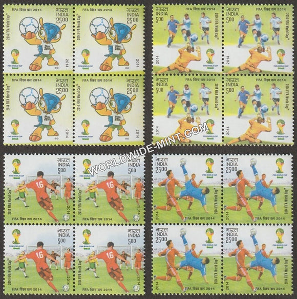 2014 FIFA World Cup-Set of 4 Block of 4 MNH