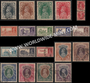 1937-1940 British India King George VI Used Stamp Complete Set