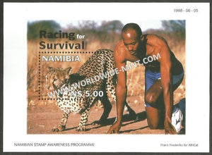 1998 Namibia - Racing for Survival Miniature Sheet - Cheetah