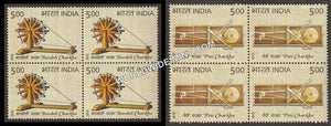 2015 Charkha-Set of 2 Block of 4 MNH