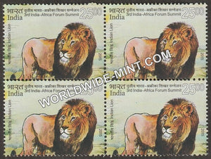 2015 3rd lndia - Africa Forum Summit-Indian Lion Block of 4 MNH