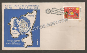 1991 R.I. Dist 323 7th Conference Honor Rotary with Faith and Enthusiasm Special Cover #TNC307