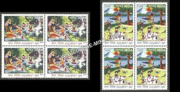 2016 Children's Day-Set of 2 Block of 4 MNH