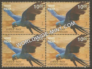 2016 Exotic Birds-Hyacinth Macaw Block of 4 MNH