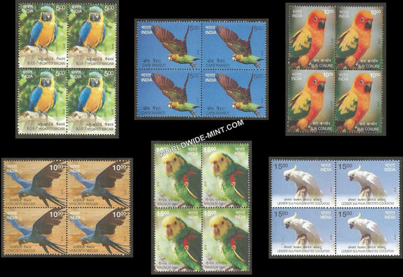 2016 Exotic Birds-Se of 6 Block of 4 MNH